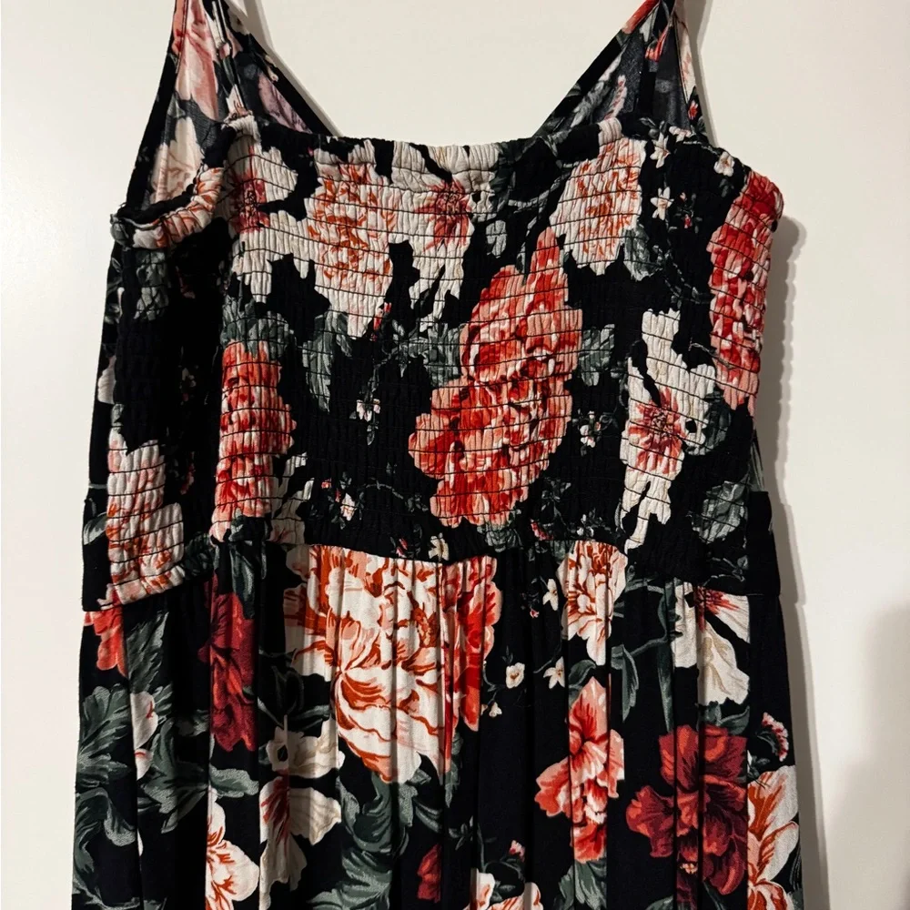 Xhilaration Black and Red Floral Maxi Dress - Picture 5 of 8